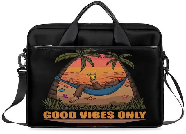 Main image of Bigfoot Laptop Bag for Women Men, 15.6 inch Messenger Shoulder Bags, Sasquatch Coconut Tree Water Resistant Computer Bag Sleeve Laptop Carrying Case for Work, Office, School, Casual