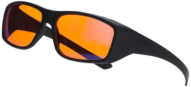 Main image of DOKOMUCHOS Fit Over Wraparound Blue Light Blocking Amber Gaming Glasses Anti Glare for Better Sleep for Screens, Games, Mobile Phones (Black, Red)
