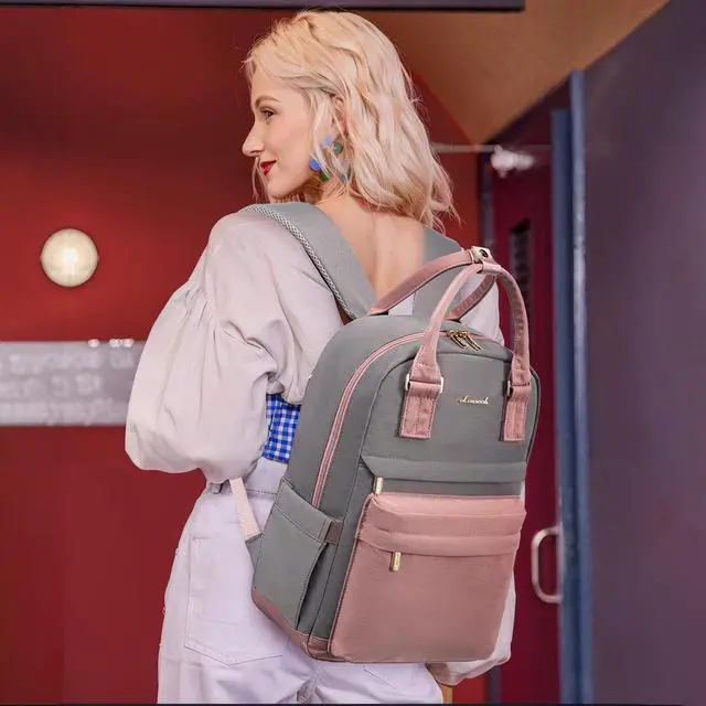 Alt view image 2 of 5 - LOVEVOOK Backpack purse for Women, 14 Inch Laptop backpack Cute Waterproof Backpacks Stylish Travel Bags Vintage Daypacks for College Work