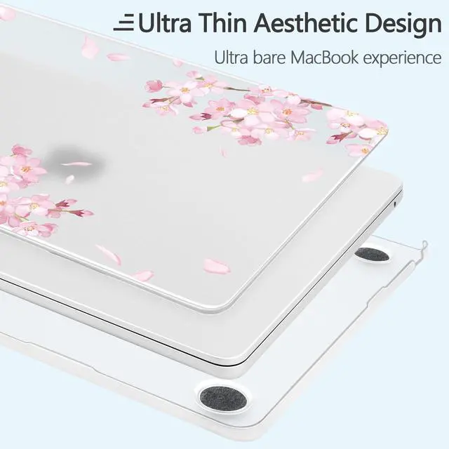 Alt view image 5 of 5 - Loyrina Designed for New MacBook Air 13.6 inch Case 2025-2022 A3240 M4 A3113 A2681, Ultra-Thin Laptop Hard Shell Case for MacBook Air 13.6" with Keyboard Cover & USB Adapter, Cherry Blossoms