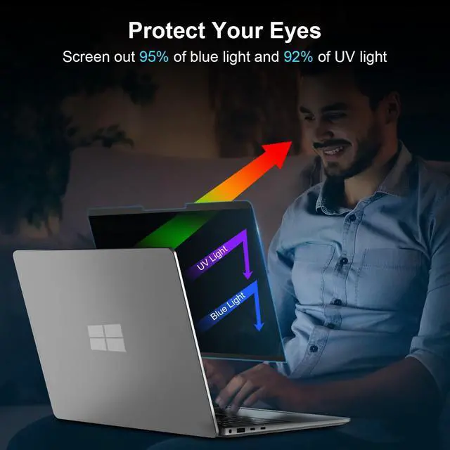 Alt view image 5 of 5 - LUSA DESIGN 13.8 Inch Magnetic Privacy Screen for Microsoft Surface Laptop 7, Removable Anti Glare Screen Protector, Blue Light Computer Filter, Anti Spy Easy Install