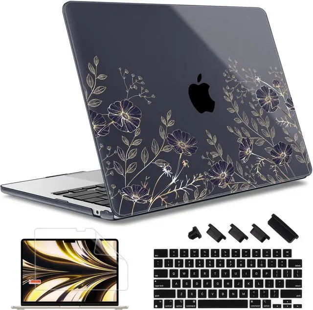Main image of May Chen for M4 MacBook Air 13.6 Inch Case 2025 2024 2023 2022 Release Models: A3240 A3113 M3 A2681 M2, Plastic Hard Shell Case for MacBook Air 13.6" with Retina Display Fits Touch ID, Floral Art