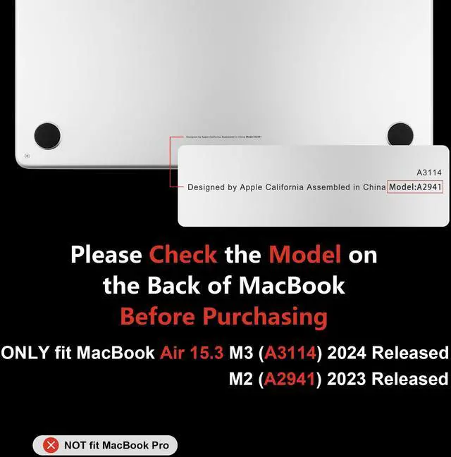 Alt view image 2 of 5 - MEEgoodo Case for MacBook Air 15 inch 2025 2024 2023, Case Fit Model (A3241/A3114/A2941) with M4/M3/M2 Chip, Laptop Hard Shell with Heavy Duty Rugged Shockproof, Teal