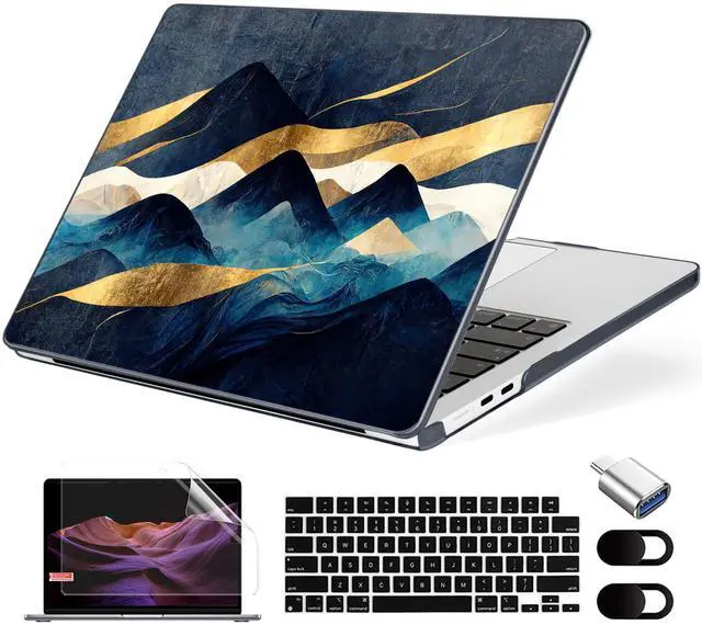 Main image of MecBevia Compatible with MacBook Air 13.6 inch Case, M4 A3240/M3 A3113/M2 A2681 (Released 2025 to 2022), Hard Shell, Keyboard Cover, Screen Protector, Webcam Cover & Type-C Adapter, Mountain