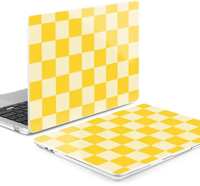 Alt view image 3 of 5 - MEEgoodo Case for MacBook Air M4/M3/M2 13.6 inch 2025 2024 2022, Fit Model A3240 A3113 A2681, Compatible with MacBook Air 13 inch, Laptop Hard Shell Case with Keyboard Cover, Yellow Squares