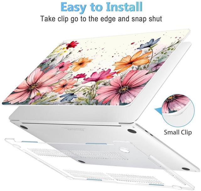Alt view image 3 of 5 - Mektron Designed Case for MacBook Pro 16 Inch A2141 Cover 2019 Release 16" with Liquid Retina Display/Touch ID, Plastic Hard Shell with Keyboard Skin & Screen Protector & Dust Plug, Colorful Floral