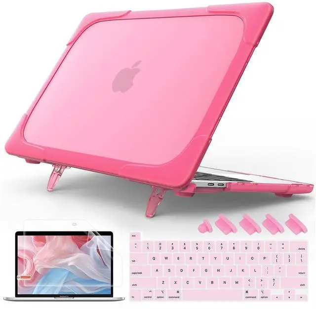 Main image of Mektron for MacBook Pro 13 inch Case Model M1 M2 A2338 A2289 A2251 2022 2022 2021 2020 Release Touch Bar, Rubberized Hard Plastic Case Shockproof Cover Translucent Matte Protective Case, Rose