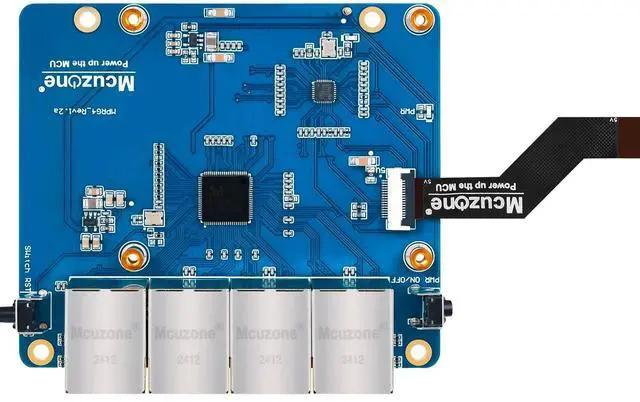 Main image of MPRG4 for Raspberry Pi 5 Pcie to 4-Way Gigabit Ethernet, Drive-Free, Plug and Play, Can Be Connected to 4g-Single Board Mprg4,with 1x Gigabit Ethernet,4xscrew,1xfpc Shielded Cable