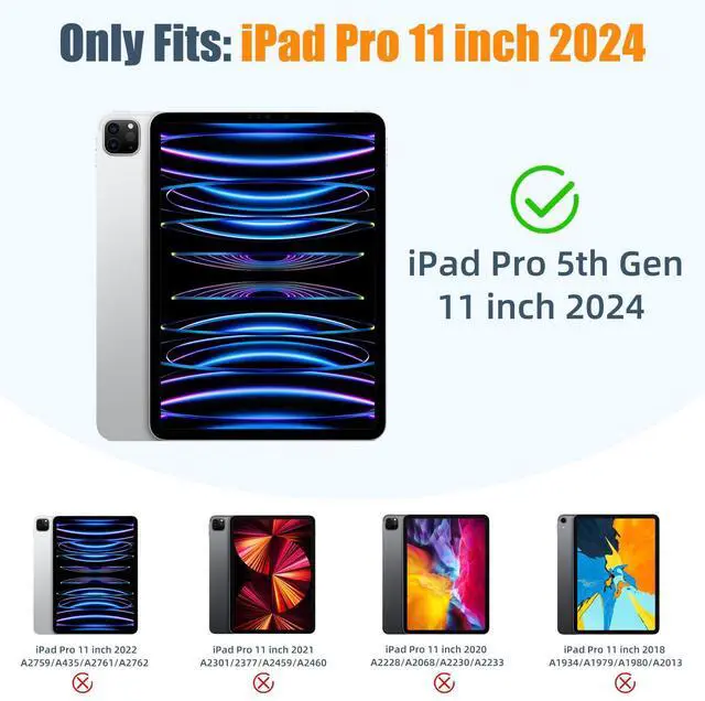 Alt view image 2 of 5 - Kidopire New Compatible with iPad Pro 11 Inch Case (M4, 5th Gen 2024) with Pencil Holder, Smart Cover with Protective Trifold Stand & Soft TPU Back, Auto Wake/Sleep, Support Pencil Pro, Wine Red