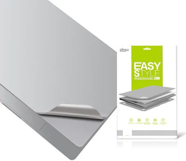 Main image of 4 in 1 Ultra Thin 3M Vinyl Full Size Laptop Skin Palm Rest Sticker for 2019+ MacBook Pro 16.1 Inch (Model: A2141)- Silver