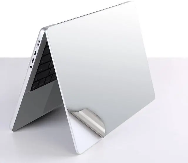 Alt view image 4 of 5 - 4 in 1 Ultra Thin 3M Vinyl Full Size Laptop Skin Palm Rest Sticker for 2019+ MacBook Pro 16.1 Inch (Model: A2141)- Silver