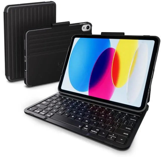 Main image of PAUL B for iPad 10th/11th Generation Case with Keyboard 10.9 Inch 2022/11 Inch 2025,Cover with Pencil Holder,Integrated for 10 Gen/11 Gen(A16),Wireless iPad Keyboard Case,Thin & Light (Black)