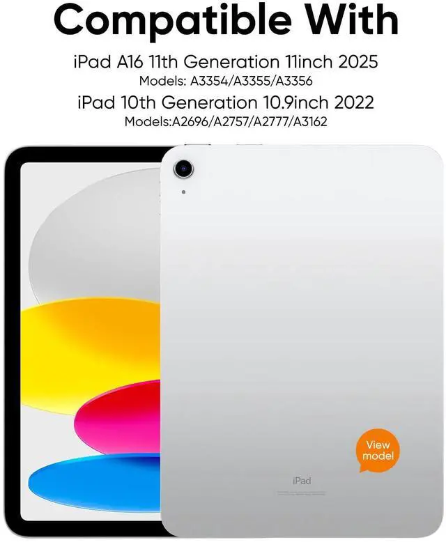 Alt view image 2 of 5 - PAUL B for iPad 10th/11th Generation Case with Keyboard 10.9 Inch 2022/11 Inch 2025,Cover with Pencil Holder,Integrated for 10 Gen/11 Gen(A16),Wireless iPad Keyboard Case,Thin & Light (Black)