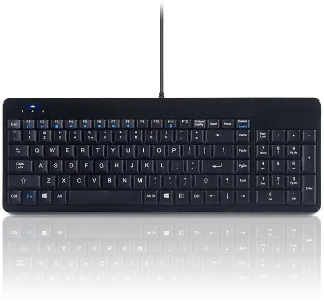 Main image of Perixx PERIBOARD-220H US, Wired Compact USB Keyboard with 2 Hubs - Build-in Numeric Keypad - Black - US English Layout, (11506)