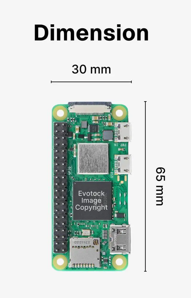 Alt view image 5 of 5 - Pi Zero 2 WH - Pre Soldered Header, Quad-Core 1GHz CPU, 512MB RAM, Wi-Fi & Bluetooth, Mini HDMI, Micro USB, 40 GPIO, CSI Camera Port, 2023 Edition