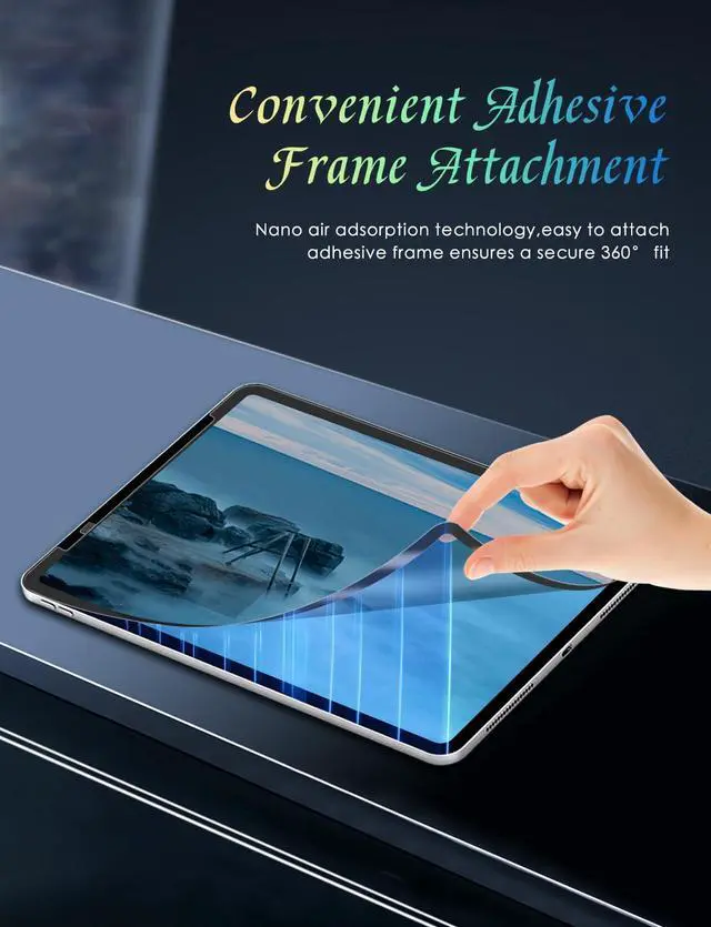 Alt view image 2 of 5 - PYS Privacy Screen Protector for iPad Pro 12.9 Inch 2022 2021 2020 2018 - Reusable and Washable iPad Privacy Screen Filter Compatible Apple Pencil & Case [Anti-glare] [Not Fall Off] [Full Screen