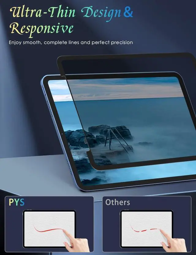 Alt view image 4 of 5 - PYS Privacy Screen Protector for iPad Pro 12.9 Inch 2022 2021 2020 2018 - Reusable and Washable iPad Privacy Screen Filter Compatible Apple Pencil & Case [Anti-glare] [Not Fall Off] [Full Screen