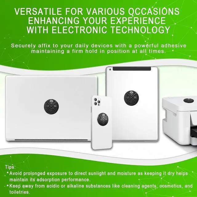 Alt view image 3 of 5 - 2 Pcs Shungite Sticker for Cell Phone + Raw Shungite Stones Set - 30 mm/1.18 inch Shungite Plate for Laptop Computer Memento Mori