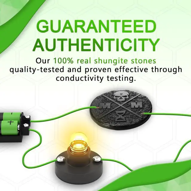 Alt view image 4 of 5 - 2 Pcs Shungite Sticker for Cell Phone + Raw Shungite Stones Set - 30 mm/1.18 inch Shungite Plate for Laptop Computer Memento Mori