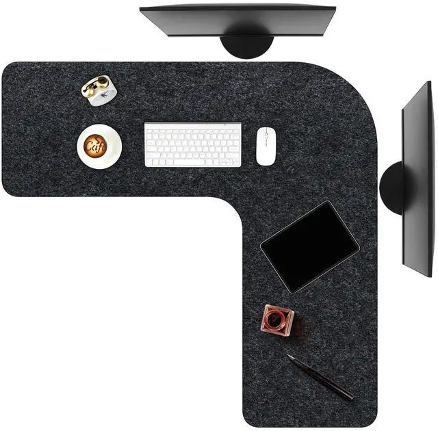 Main image of Relaxweex Felt l Shaped Mouse Pad 36.2" x 15.7" Corner Desk Pad Dark Gray Large Felt Mouse Pad and Keyboard Mat l Shaped Desk Mat Desk Protector Mat for Office Home Desk Computer Protection