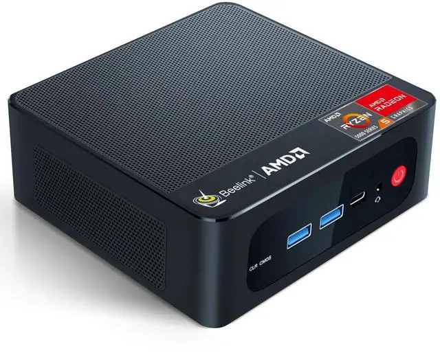 Main image of Beelink Mini PC AMD Ryzen 5 5500U (up to 4.0GHz, 6C/12T), Mini Computers 16G DDR4 RAM 500GB M.2 2280 NVME SSD, 4K Triple Display/WiFi6/BT5.2/2.5G LAN