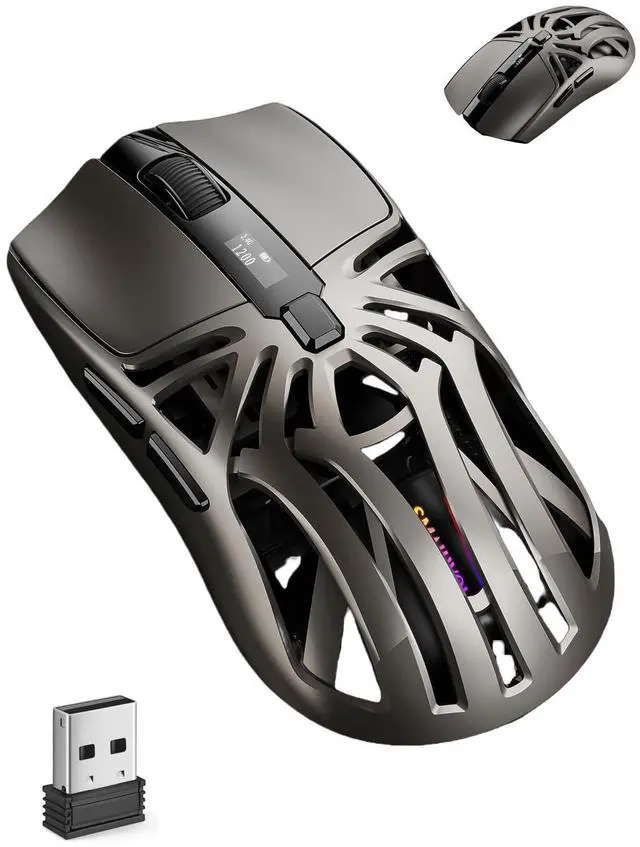 Main image of Wireless Gaming Mouse,10000 DPI Digital Screen Lightweight Programmable Silent Tri-Mode Bluetooth/2.4G/USB-C Wired Ergonomic Gamer Mouse with Side Buttons for PC Laptop Computer Mac Gift,RGB Light