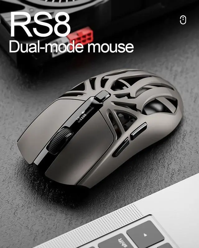 Alt view image 5 of 5 - Wireless Gaming Mouse,10000 DPI Digital Screen Lightweight Programmable Silent Tri-Mode Bluetooth/2.4G/USB-C Wired Ergonomic Gamer Mouse with Side Buttons for PC Laptop Computer Mac Gift,RGB Light