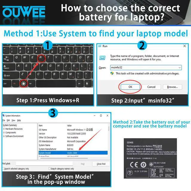 Alt view image 4 of 5 - OUWEE 00HW027 Laptop Battery Compatible with Lenovo ThinkPad Yoga 260 Series Notebook 00HW026 SB10F46464 SB10F46465 15.2V 44Wh 2895mAh