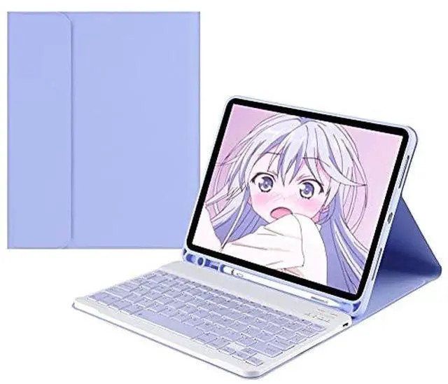 Alt view image 2 of 5 - YEEHi Color Keyboard for Galaxy Tab A7 10.4 inch 2020 (SM-T500/T505/T507) Keyboard Case Cute Detachable Removable Wireless Bluetooth Keyboard Cover (Purple)