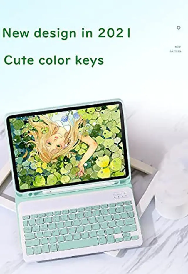 Alt view image 3 of 5 - YEEHi Color Keyboard for Galaxy Tab A7 10.4 inch 2020 (SM-T500/T505/T507) Keyboard Case Cute Detachable Removable Wireless Bluetooth Keyboard Cover (Purple)