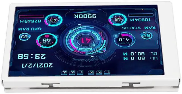Main image of Computer Temp Monitor, 320x480 Mini Screen PC Sensor Panel Display for Office (White)