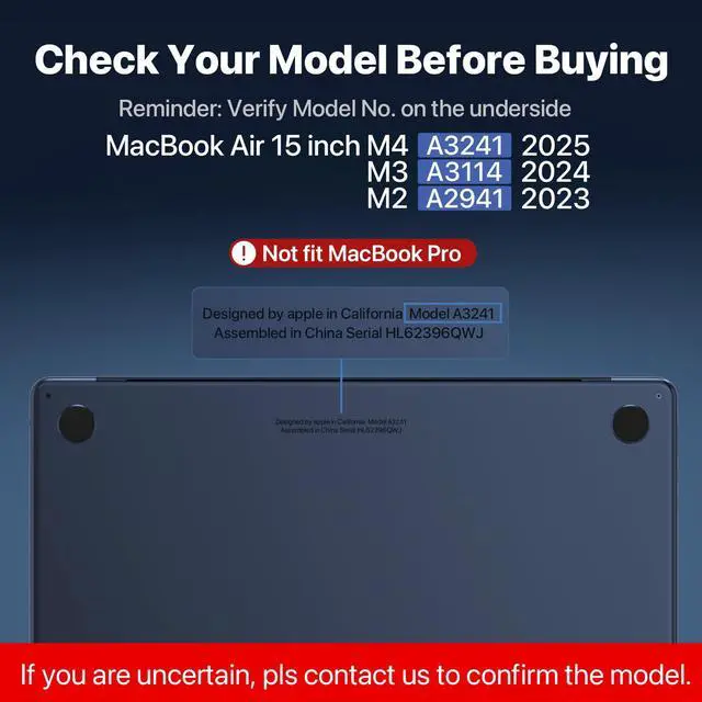 Alt view image 3 of 5 - Soonjet Compatible for MacBook Air 15 inch Case M4 M3 M2 2025 2024 2023 [100% Match Official Color] [Ultra Thin Armor] Protective Hard Shell Matte Cover for Laptop A3241 A3114 A2941 - Midnight Clear