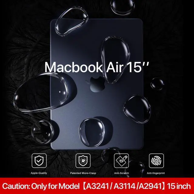Alt view image 2 of 5 - Soonjet Compatible for MacBook Air 15 inch Case M4 M3 M2 2025 2024 2023 [100% Match Official Color] [Ultra Thin Armor] Protective Hard Shell Matte Cover for Laptop A3241 A3114 A2941 - Midnight Clear