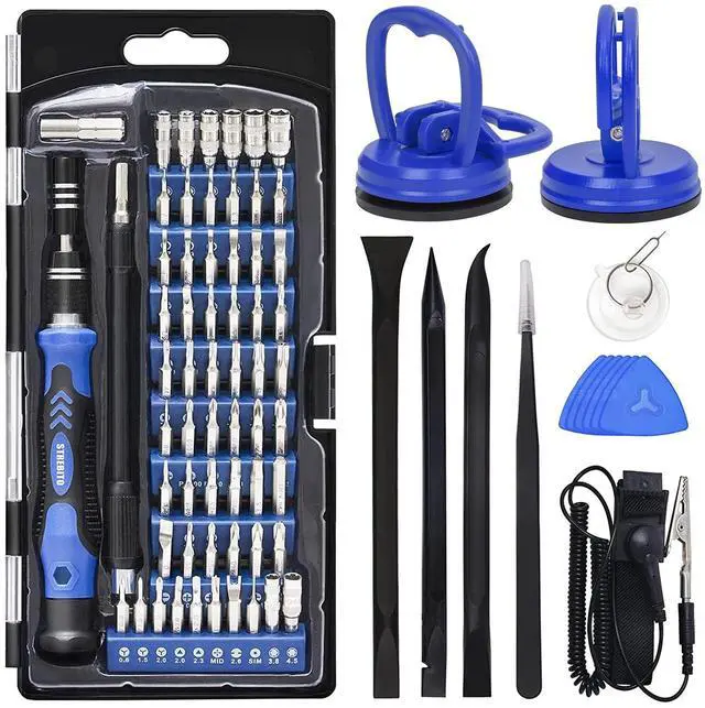 Main image of STREBITO Precision Screwdriver Set 79-Piece + 2-Piece Suction Cups LCD Screen Remover For Computer, iPhone, Laptop, Cell Phone, Macbook, PS4/5, Tablet Electronics Repair