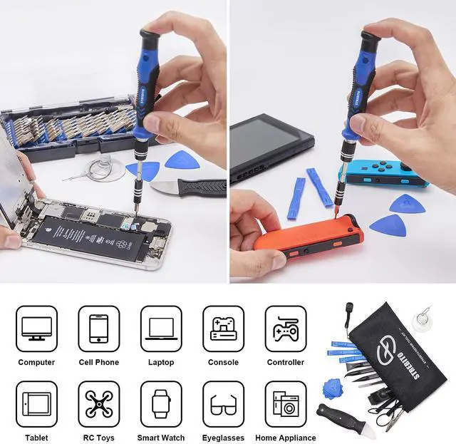 Alt view image 2 of 5 - STREBITO Precision Screwdriver Set 79-Piece + 2-Piece Suction Cups LCD Screen Remover For Computer, iPhone, Laptop, Cell Phone, Macbook, PS4/5, Tablet Electronics Repair