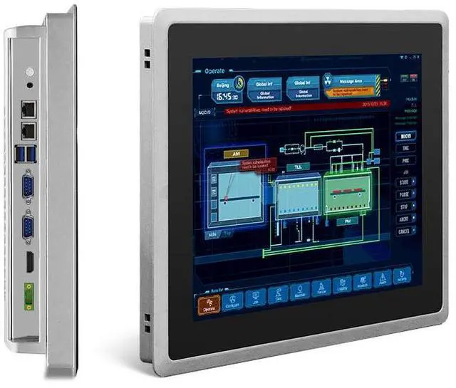Main image of SunKol 12.1 inch Industrial Embedded Panel PC, 10 Point Capacitive Industrial Touch Screen Panel Computer, 2xUSB3.0,HDMI,2xRS232,2xLAN (I3-7100U, 8GB RAM 128GB SSD)