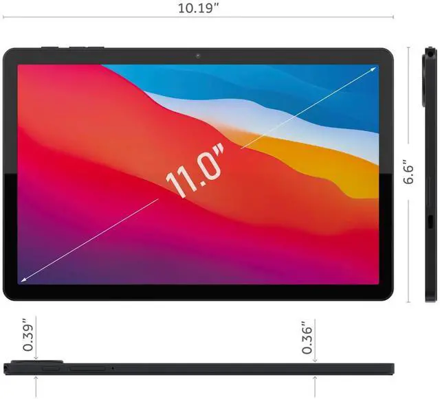 Alt view image 5 of 5 - tabtoday 11 inch Tablet, Android 14, Octa-Core Processor 128GB ROM, WiFi, Long Battery Life, Light and Slim, HD Display, Pre-Installed Apps - Black