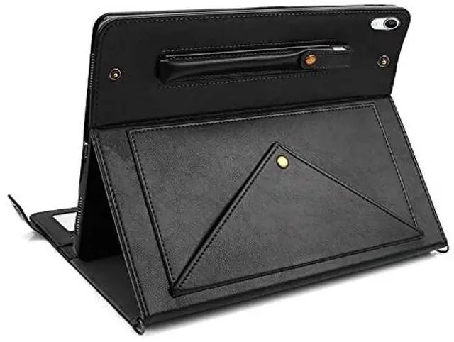 Alt view image 3 of 5 - Handbag Case for iPad Mini 7 2024 8.3" / Mini 6 2021, Techcircle Folio Stand PU Leather Crossbody iPad Mini Cover with Hand Strap+Shoulder Strap, Multi-Card Slots Envelope Pocket Wallet Case, Black