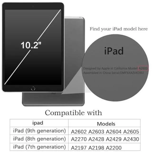 Alt view image 2 of 5 - Telaso Magnetic for iPad 9th Generation/iPad 8th Generation/iPad 7th Generation Case, iPad 10.2 inch 2021/2020/2019 Translucent Matte Back Soft TPU Bumper Military Grade Protective Case, Black