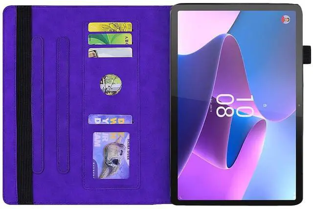 Alt view image 3 of 5 - TIPOYOROO Case for Samsung Galaxy Tab S10 Plus 2024 (X820/SM-X826B)/S9 Plus (X810/X816) /S9 FE+(X610/X616) 12.4 Inch 2023 PU Leather Folio Cover Multi-Angle Viewing Auto Sleep/Wake Function- Purple