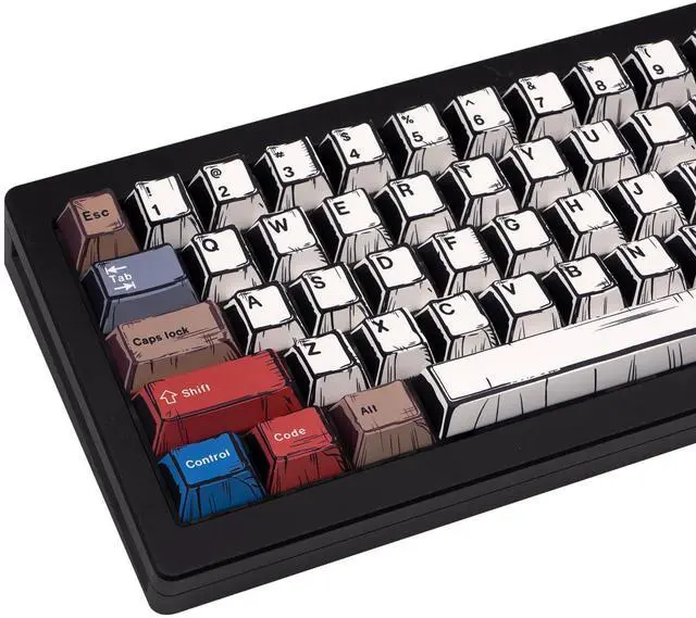 Main image of TIMSEKER Graffiti Style PBT Keycaps, 150 Keys Anime-Inspired Custom Keycap Set, Cherry Profile Dye Sub Key Caps for 60%/65%/75%/100% Mechanical Keyboard, Compatible with Cherry MX Switches