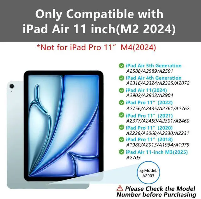 Alt view image 2 of 5 - TopPerfekt for iPad Air 11-inch (M2 2024/M3 2025) Bluetooth Keyboard Case with Screen Protector 2 Pack 9H Hardness Tempered Glass, Detachable, for iPad Air4/5th 2020/2022 10.9" -Notebook LeopardBlack