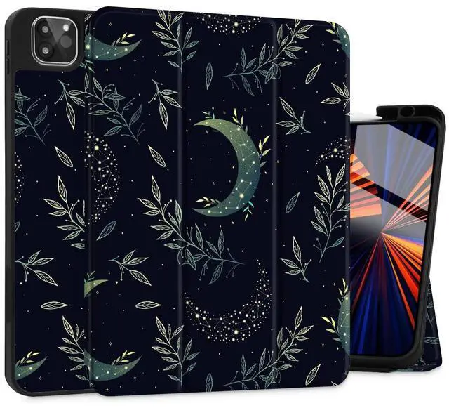 Main image of Tuiklol Case for iPad Pro 12.9 inch Generation 6th/5th/4th/3rd 2022 2021 2020 2018 Release - Built in Pencil Holder Slim Protective Stand Back Cover with Auto Wake/Sleep iPad Cover,Green Celestial