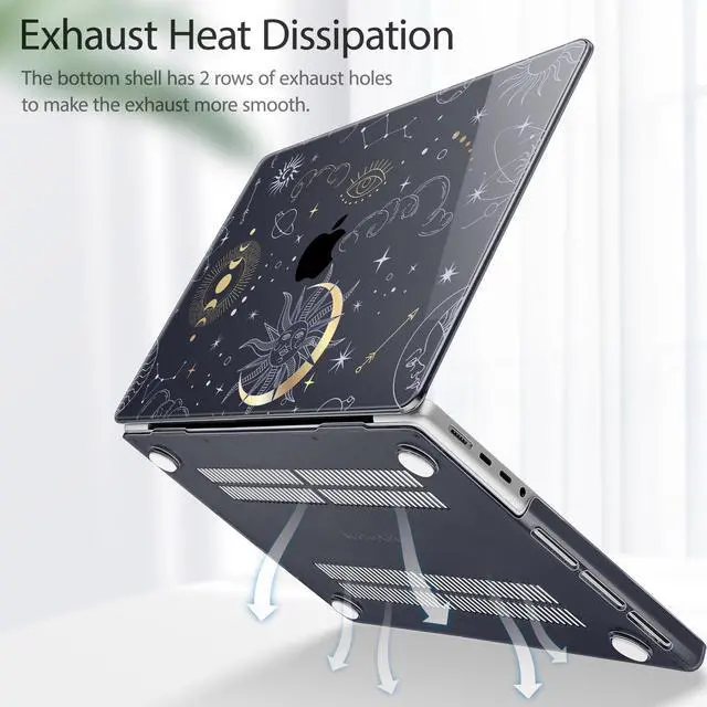 Alt view image 3 of 5 - Tuiklol for M4 MacBook Pro 14 Inch Case 2024-2021 Release A3112 A3401 A3185/M3 A2918 A2992/M2 A2779/M1 A2442 Pro/Max Chip,Hard Shell Case with Screen Protector for Touch ID, Magic