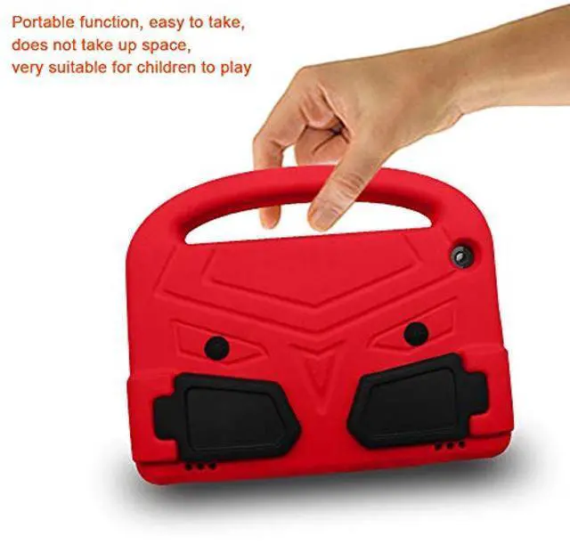 Alt view image 4 of 5 - Kids Case for  Kindle Fire HD 8 Tablet Kids Case 8th/ 7th/ 6th Generation (2018/2017/2016) 8 inch with Handle/Kickstand, UUcovers Stand Lightweight Shockproof EVA Foam Girls Boys Cover, Red