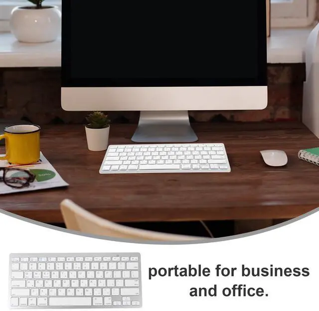 Alt view image 5 of 5 - Hebrew Keyboard,Wireless Computer Silent Keyboard Ultra Slim Compact Keyboard for Laptop Computer (White)