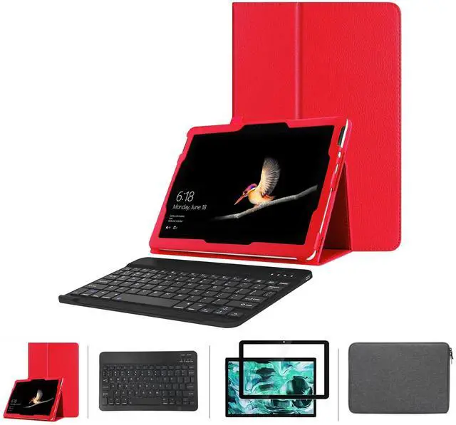 Main image of HANAIETTE [4 in 1] ONN 12.1 inch Tablet Pro Screen Protector and Keyboard Case Tempered Glass for ONN 12.1 inch Tablet Pro / 100146663 (2024 Model) (Red)