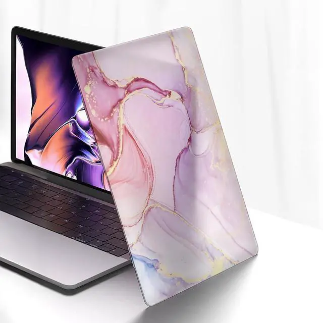 Alt view image 2 of 5 - Yicomon Compatible with MacBook Air 13 inch Case 2020 2021 M1 A2337 A2179 A1932, Plastic Hard Shell Case for Mac Air 13 with Touch ID (2018-2021) - Pink Marble