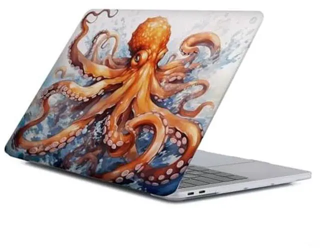 Main image of Yicomon Compatible with MacBook Air 13 inch Case 2020 2021 M1 A2337 A2179 A1932, Plastic Hard Shell Case for Mac Air 13 with Touch ID (2018-2021) - Orange Octopus Sea Water Flying Eagle