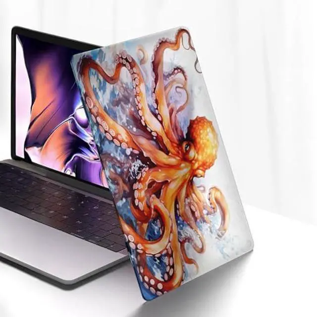 Alt view image 2 of 5 - Yicomon Compatible with MacBook Air 13 inch Case 2020 2021 M1 A2337 A2179 A1932, Plastic Hard Shell Case for Mac Air 13 with Touch ID (2018-2021) - Orange Octopus Sea Water Flying Eagle